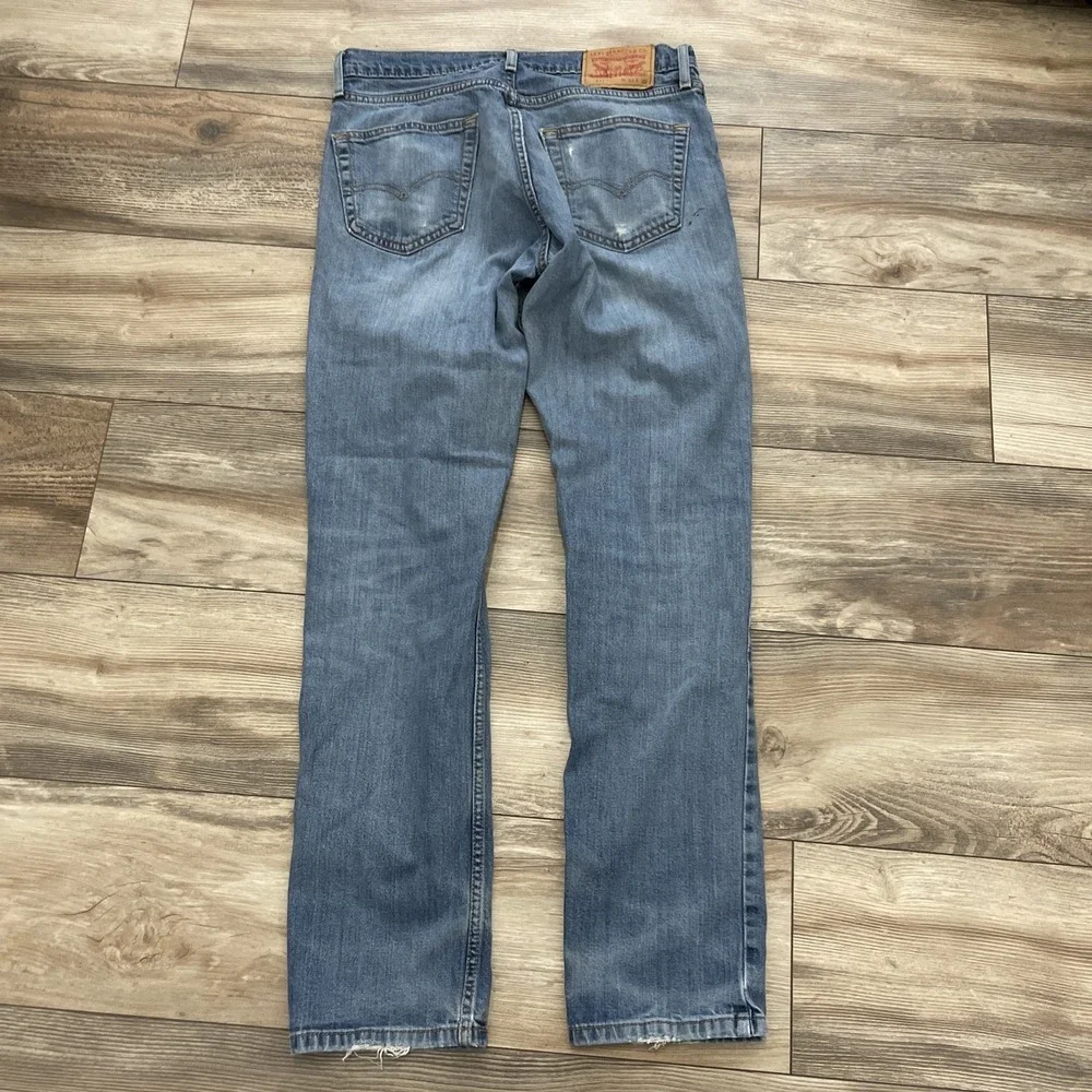 Men's Levi's 511 32x32 Dark‎ Distressed Denim Jeans